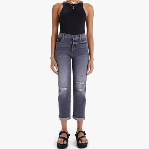MOTHER Denim - NWOT MOTHER The Scrapper Ankle Fray Charcoal Button-Fly Denim Jean Size 30